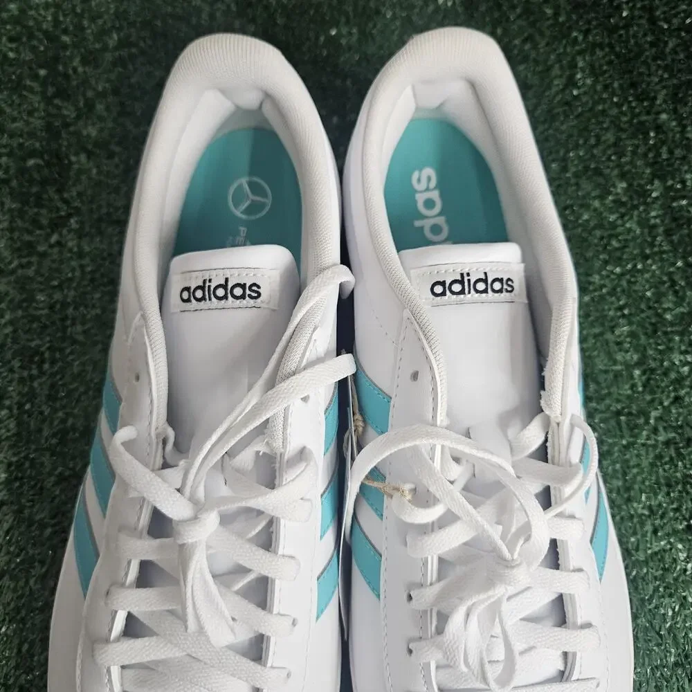 Adidas Mercedes AMG Petronas F1 Team Shoes Sneakers White Teal Men’s Sz 13 NEW